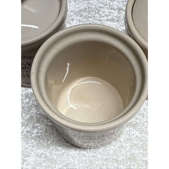 Country stoneware spice jars Set of 7! EUC - Picture 8 of 11